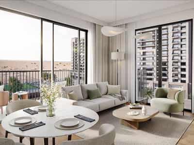 New Hillcrest Residence with a swimming pool and a park in a green area, Town Square, Dubai, UAE