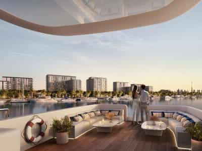 New beachfront residential complex Porto View with a swimming pool, Port Rashid, Dubai, UAE