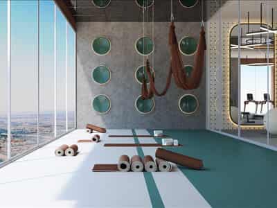 Apartments in the new Barari Lagoons residence with pools and green areas next to the American School and Global Village in Majan, Dubai