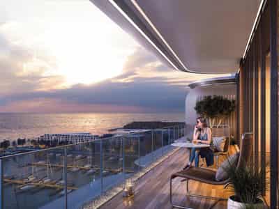 New waterfront residence Cotier House with two swimming pools and gardens close to Burj Khalifa, Dubai Islands, Dubai, UAE