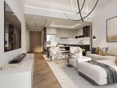 New residence Avenue Park Towers with swimming pools and a park close to a metro station and the international airport, Wasl 1, Dubai, UAE
