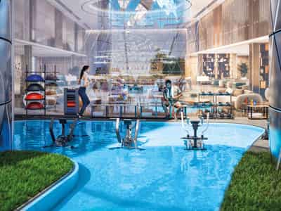 High-rise residential complex Timez with a wide range of amenities in the Silicon Oasis area, Dubai, UAE