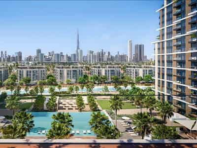 Новая резиденция District One Naya Residences с бассейнами, лагуной и интерактивным фонтаном, District One, Дубай, ОАЭ