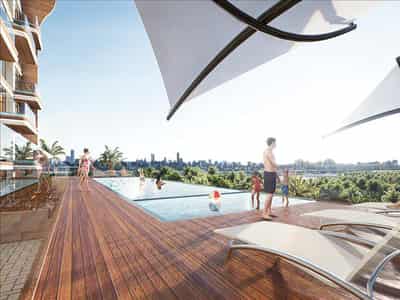 Townhouses in the new complex Bonds Avenue Residences with swimming pools, mini golf and gardens, Dubai Islands, Dubai, UAE