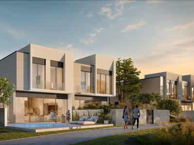 New residential complex DG Villas with swimming pools, golf courses, tennis and golf academies, Jumeirah Golf Estate, Dubai, UAE