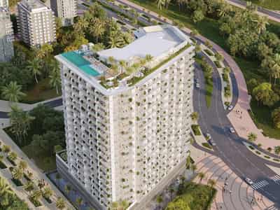 Новый комплекс меблированных апартаментов Cove Grand с бассейнами, зонами отдыха и мини-гольфом, Dubai Land Residence Complex, ОАЭ