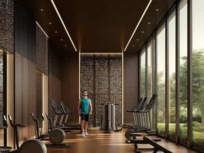 New complex of furnished apartments Ananda Residences with a swimming pool and sports grounds, Motor City, Dubai, UAE