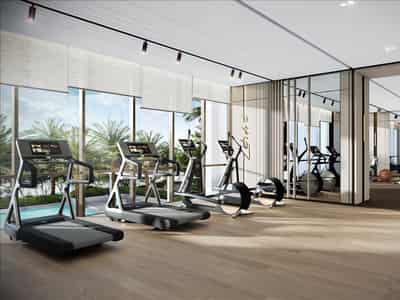 New high-rise Atelis project with pools, co-working areas and direct access to the promenade in Dubai Design District, in the heart of Dubai