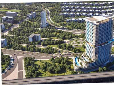 New complex of apartments with private swimming pools Barari Heights with spa areas and kids' playgrounds, close to a school, Majan, Dubai