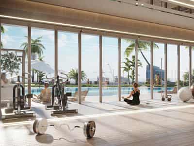 New complex of furnished apartments Voxa with swimming pools and a mini golf, JVT, Dubai, UAE