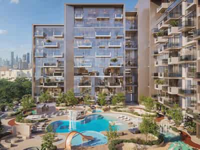 New Havelock Residences with swimming pools in the green area of Jebel Ali Village (Discovery Gardens), Dubai, UAE