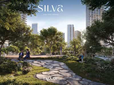 Modern townhouses in the new complex Silva, Dubai Creek Harbour, UAE