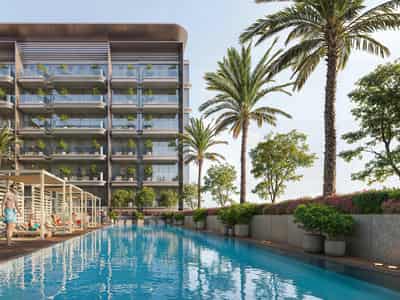 New project Azizi Wares with swimming pools, a clubhouse and a cinema, Downtown Jebel Ali, Dubai, UAE