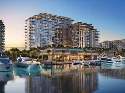 New waterfront residential complex Aurea with an infinity pool and kids' play areas, Mina Rashid, Dubai, UAE