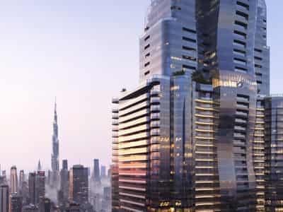 New apartments in the Al Habtoor Tower skyscraper near the Dubai Canal, Business Bay, Dubai, UAE
