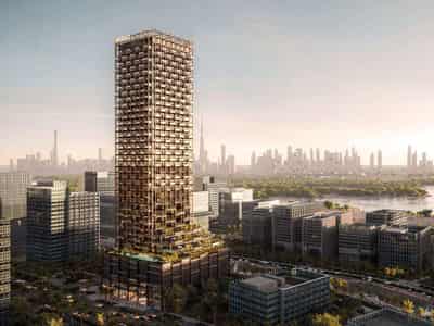 First-class project The Symphony with 4 lagoons from the Zaha Hadid bureau in the Meydan Horizon area, Dubai UAE
