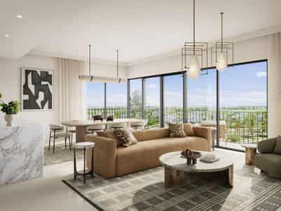 New project Golf Hills with a golf course and swimming pools close to the international airport, Dubai South, Dubai, UAE