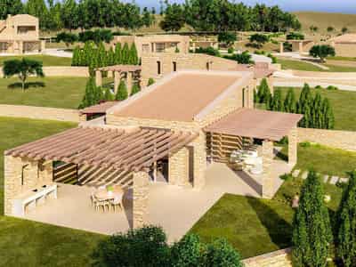 Beachfront villas with terraces, Trachilos, Greece