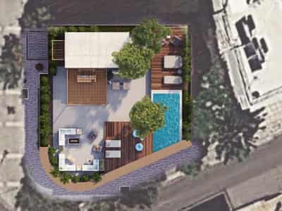 Low-rise apartment complex with spacious terrace with Jacuzzi and lounge area, sea views, Alimos, Greece
