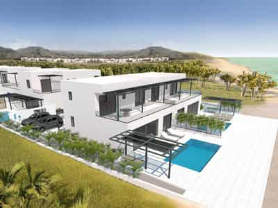 New complex of villas with swimming pools on the first sea line, Gerani, Greece