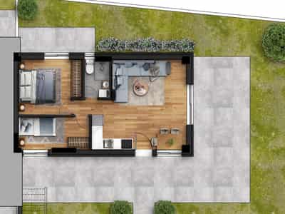 Modern residential complex near the sea in the center of Nikiti, Chalkidiki, Greece