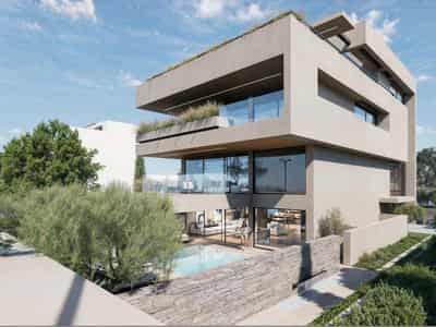 New complex of apartment-villas with private swimming pools in a prestigious green area, Athens, Greece