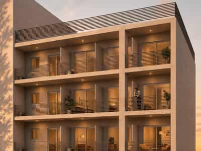 New complex with parking near the university and Pedion Areos in the Exarcheia area of Athens, Greece