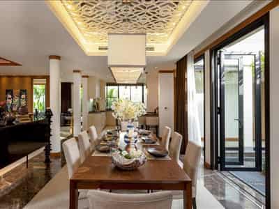 Complex of villas with swimming pools and jacuzzis directly on Bang Tao Beach, Phuket, Thailand