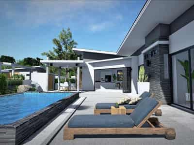 Gated complex of villas with swimming pools, Samui, Thailand