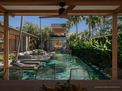 New complex of premium villas in a traditional style with swimming pools surrounded by forest, Bang Tao, Phuket, Thailand