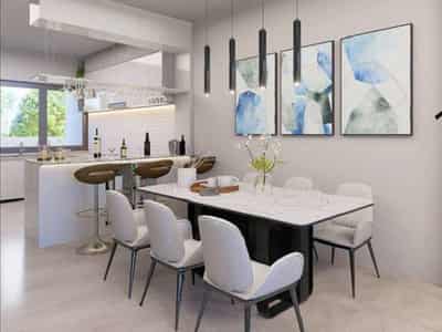 Gated complex of townhouses with a swimming pool and a panoramic view close to the sea, Samui, Thailand