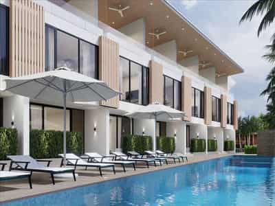 Gated complex of townhouses with a swimming pool and a panoramic view close to the sea, Samui, Thailand