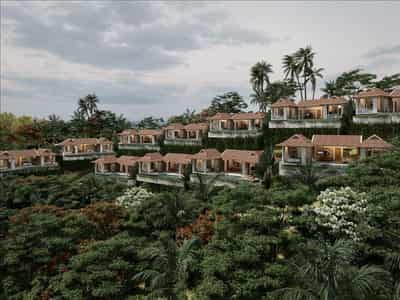 Gated complex of villas with swimming pools at 400 meters from the coast, Samui, Thailand