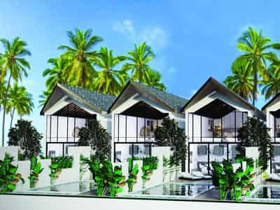 New two-level villas with pools right on the beach, Nathon, Samui, Thailand