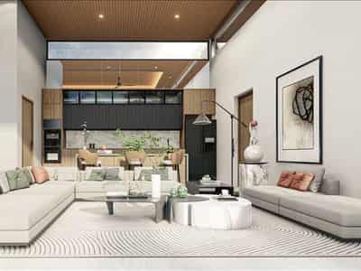 New complex of modern villas with swimming pools close to the beach and an international school, Phuket, Thailand