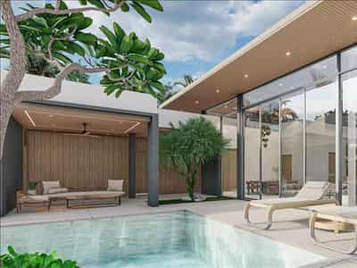 New complex of modern villas with swimming pools close to the beach and an international school, Phuket, Thailand