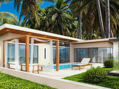 New gated complex of villas with swimming pools, 6 minutes away from Lamai Beach, Samui, Thailand