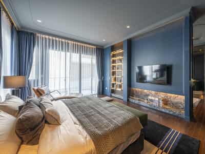 Complex of villas with swimming pools, lounge areas and clubhouses, Bangkok, Thailand