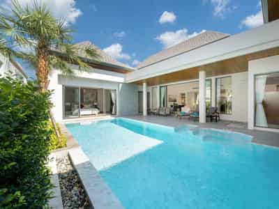 Guarded complex of villas with swimming pool close to Bang Tao Beach, Phuket, Thailand