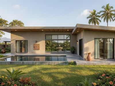 New complex of tropical villas with a wellness center, 200 meters from Maenam Beach, Samui, Thailand