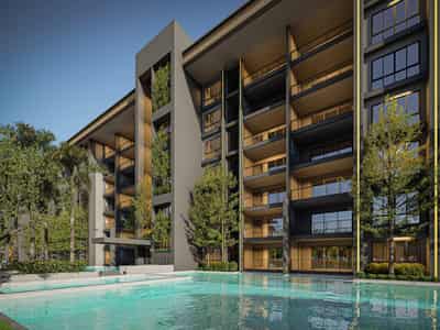New complex of villas with a swimming pool and a gym in Jomtien, Pattaya, Thailand