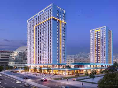Luxury and modern residence with a swimming pool and a conference room in a prestigious business area, Istanbul, Turkey