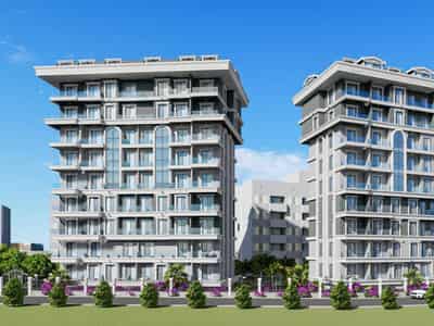 Residential complex in the city center and 600 meters from the beach, close to the chain stores, Alanya, Turkey