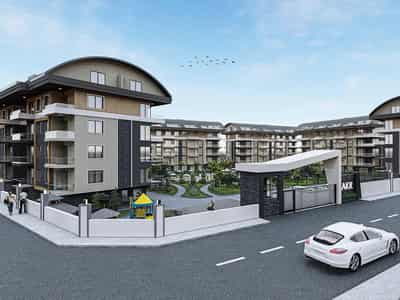 Luxury residence with swimming pools and a parking close to the beach and the center of Alanya, Oba, Turkey
