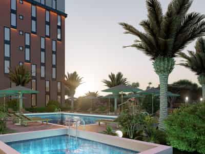 New guarded residence with a swimming pool close to the coast and a metro station, Istanbul, Turkey