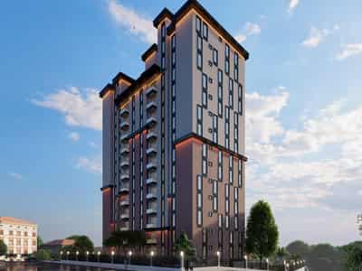 New guarded residence with a swimming pool close to the coast and a metro station, Istanbul, Turkey