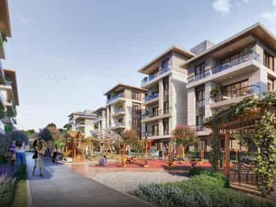 New residence with a garden, a swimming pool and a fitness center close to the city center and the airport, Istanbul, Turkey