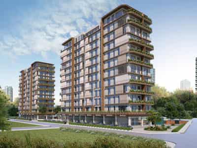 New residence with a garden, a swimming pool and around-the-clock security, Kağıthane, Istanbul, Turkey