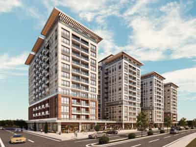 New luxury residence with a swimming pool, a green area and sports grounds in the central area of Istanbul, Turkey