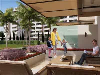 New residence with an aquapark, swimming pools and a tennis court at 150 meters from the beach, Mersin, Turkey